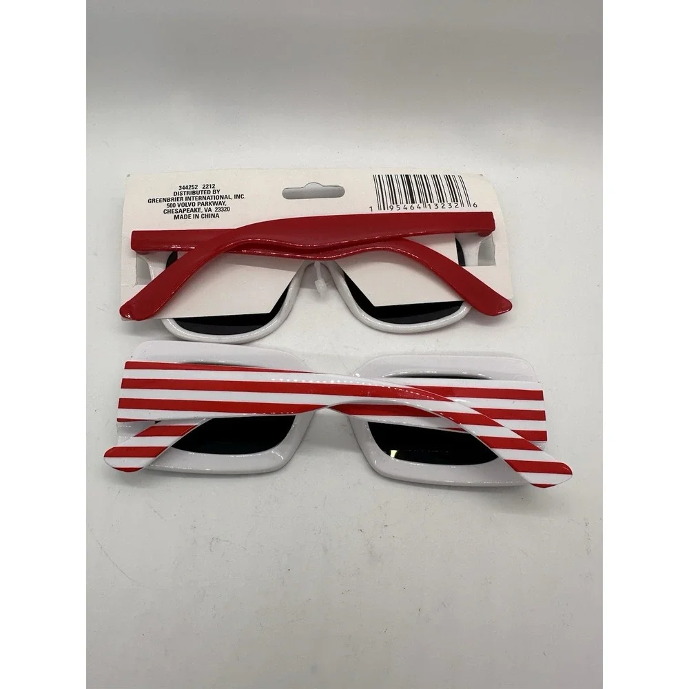 2 Pair Patriotic American Flag Sunglasses Red White Blue Stars‎ Stripes